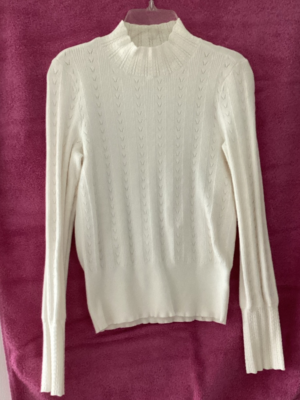 LC Lauren Conrad Cream Cable Knit Turtleneck Sweater